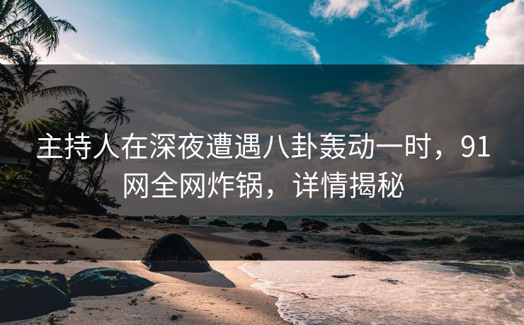 主持人在深夜遭遇八卦轰动一时，91网全网炸锅，详情揭秘